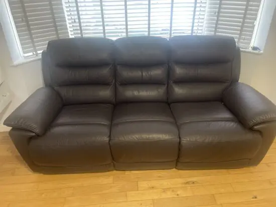 3 Seater recliner leather sofa