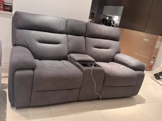 Cinemax Media 2 Seater Fabric Power Recliner Sofa with Power Headrests