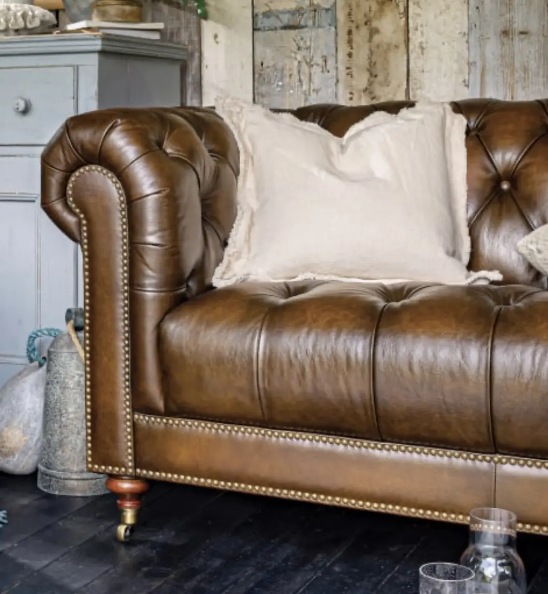 Balmoral Vintage Tabac Leather 4-Seater Sofa – Housing Units