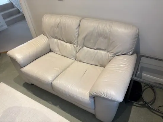 Leather two seater sofa, from Furniture Village