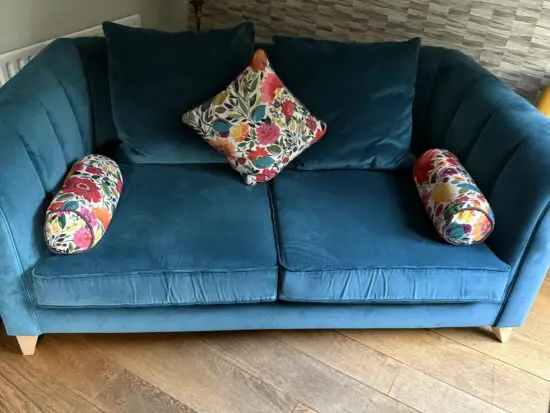 DARK Teal Velvet Sofa