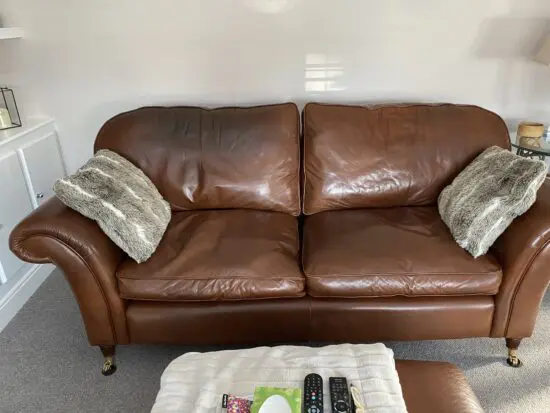 Laura Ashley leather sofa