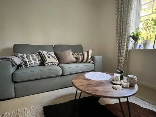 Modern DFS 3 seater sofa with removable arm.