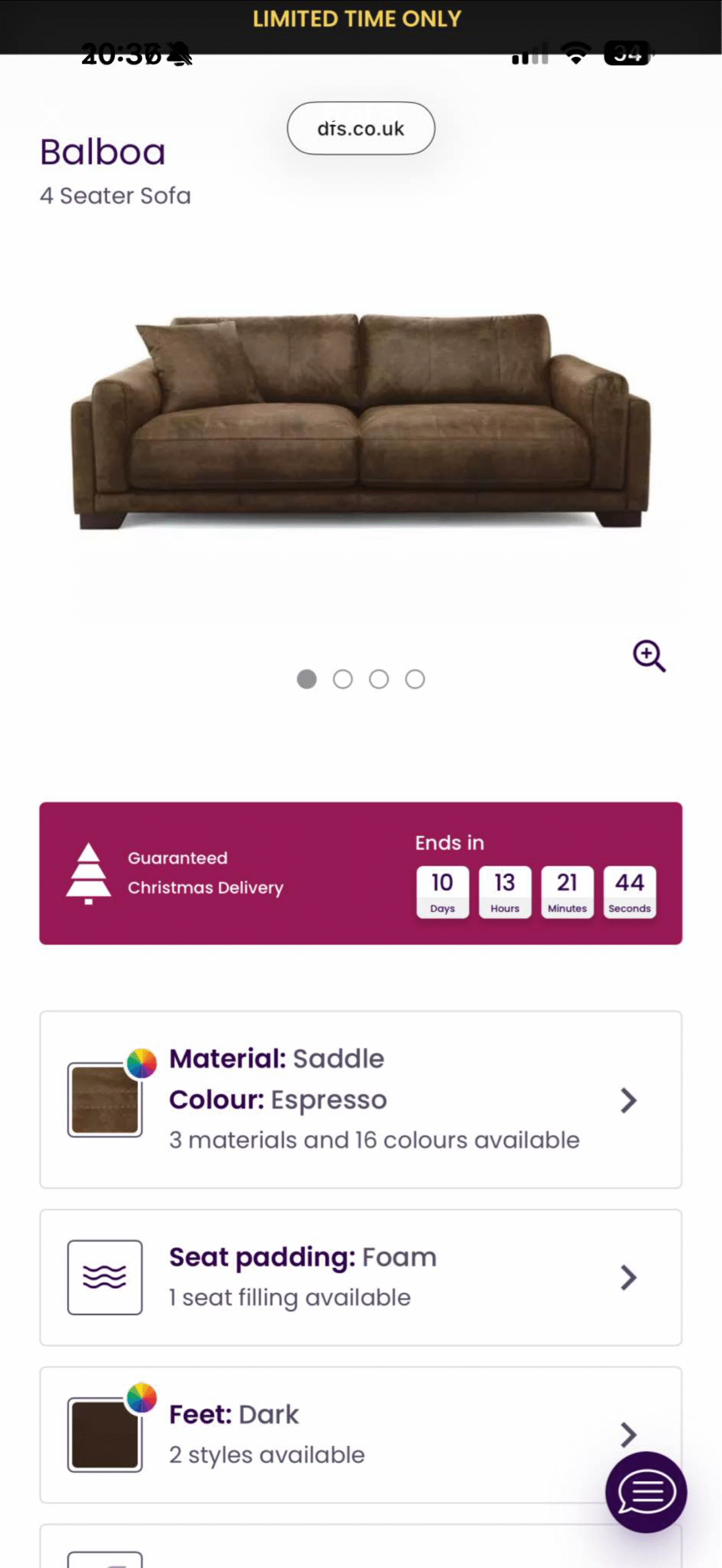 DFS Balboa 4 Seater & Cuddle Chair