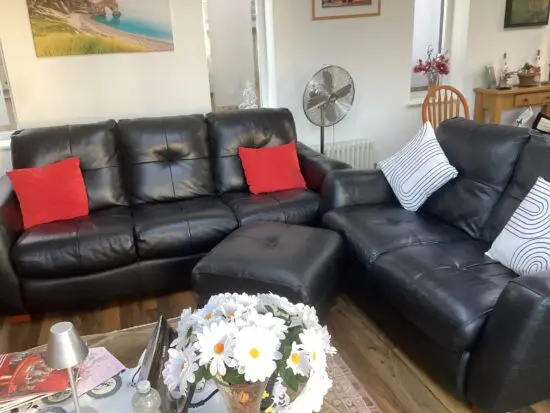 3 + 2 seater sofa with foot locker