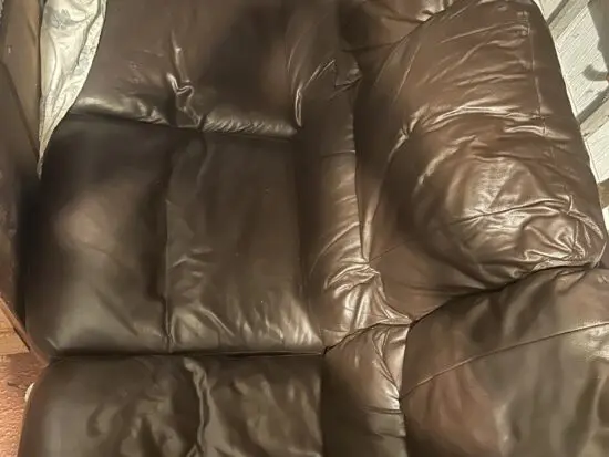 Brown leather 3seat sofa
