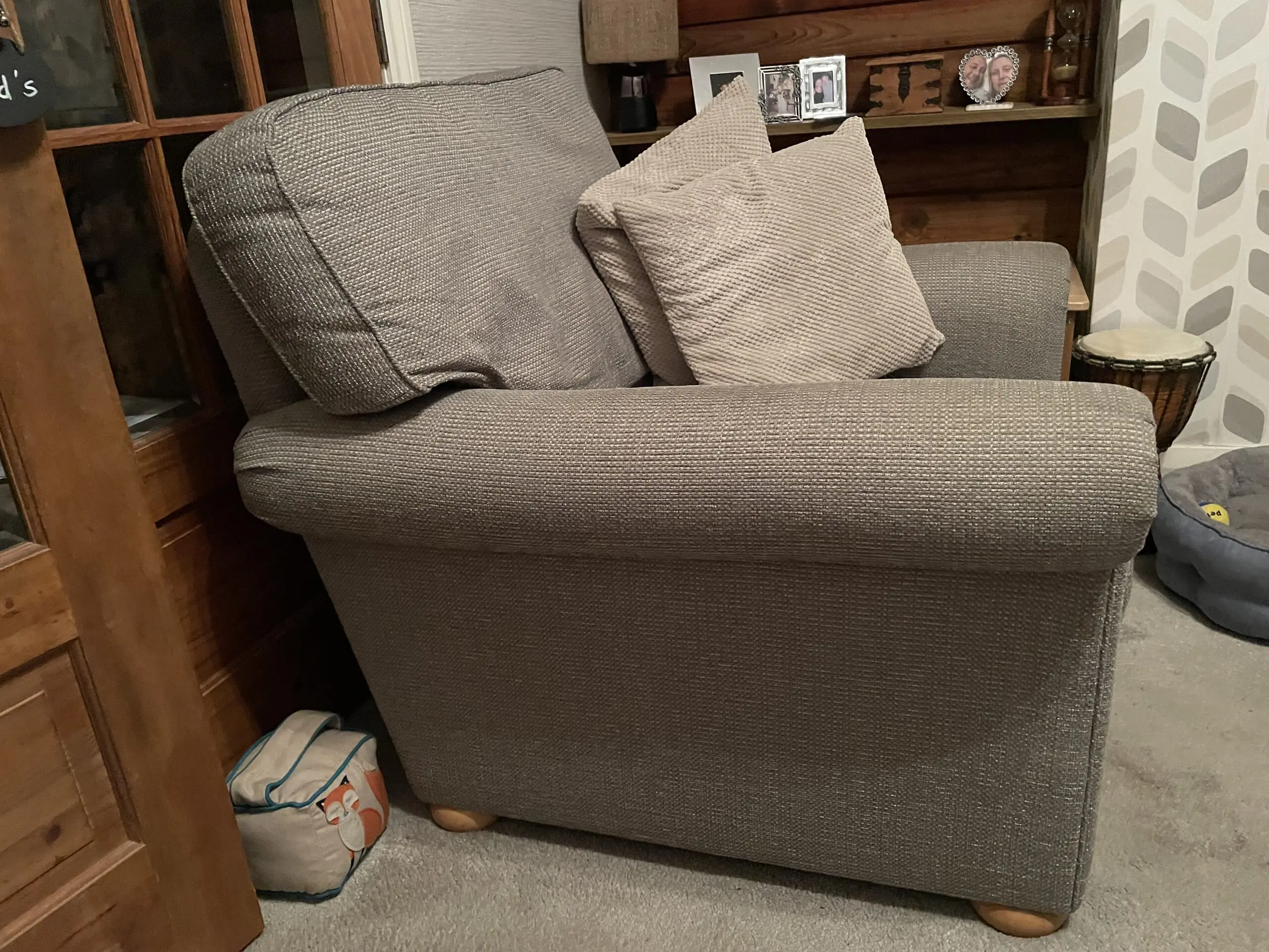 Large 4 seater Sofa, Arm Chair and Storage Foot Stool