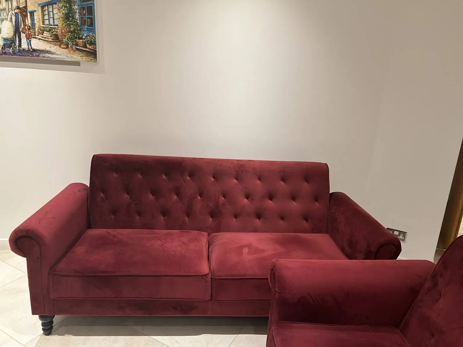 Rainsburg 3-Seater Velvety Sofa x2