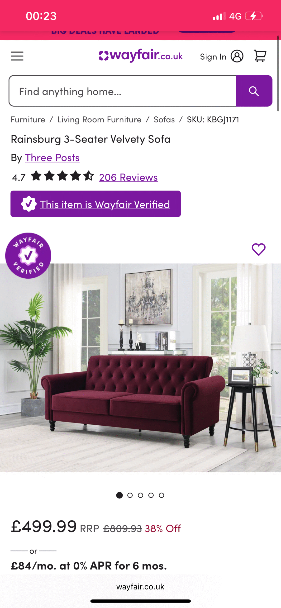 Rainsburg 3-Seater Velvety Sofa x2