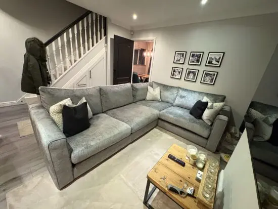 Sofology majestic grey corner sofa