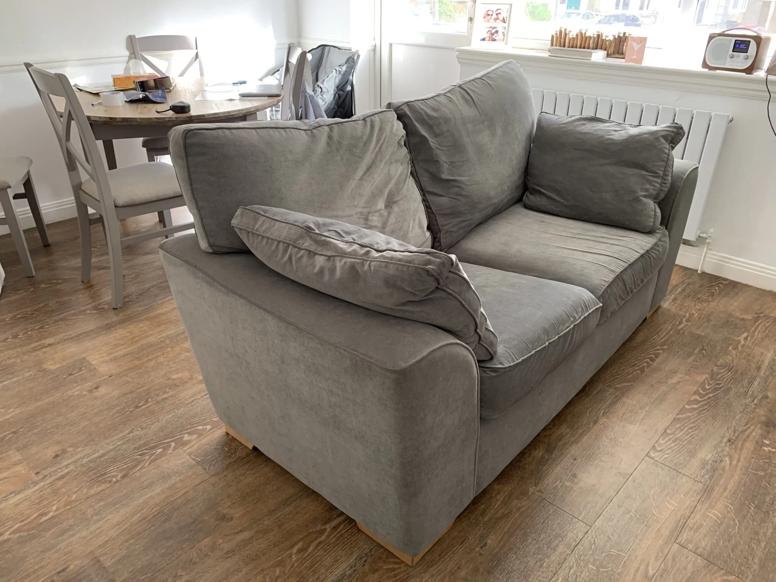 2 seater grey sofa bed