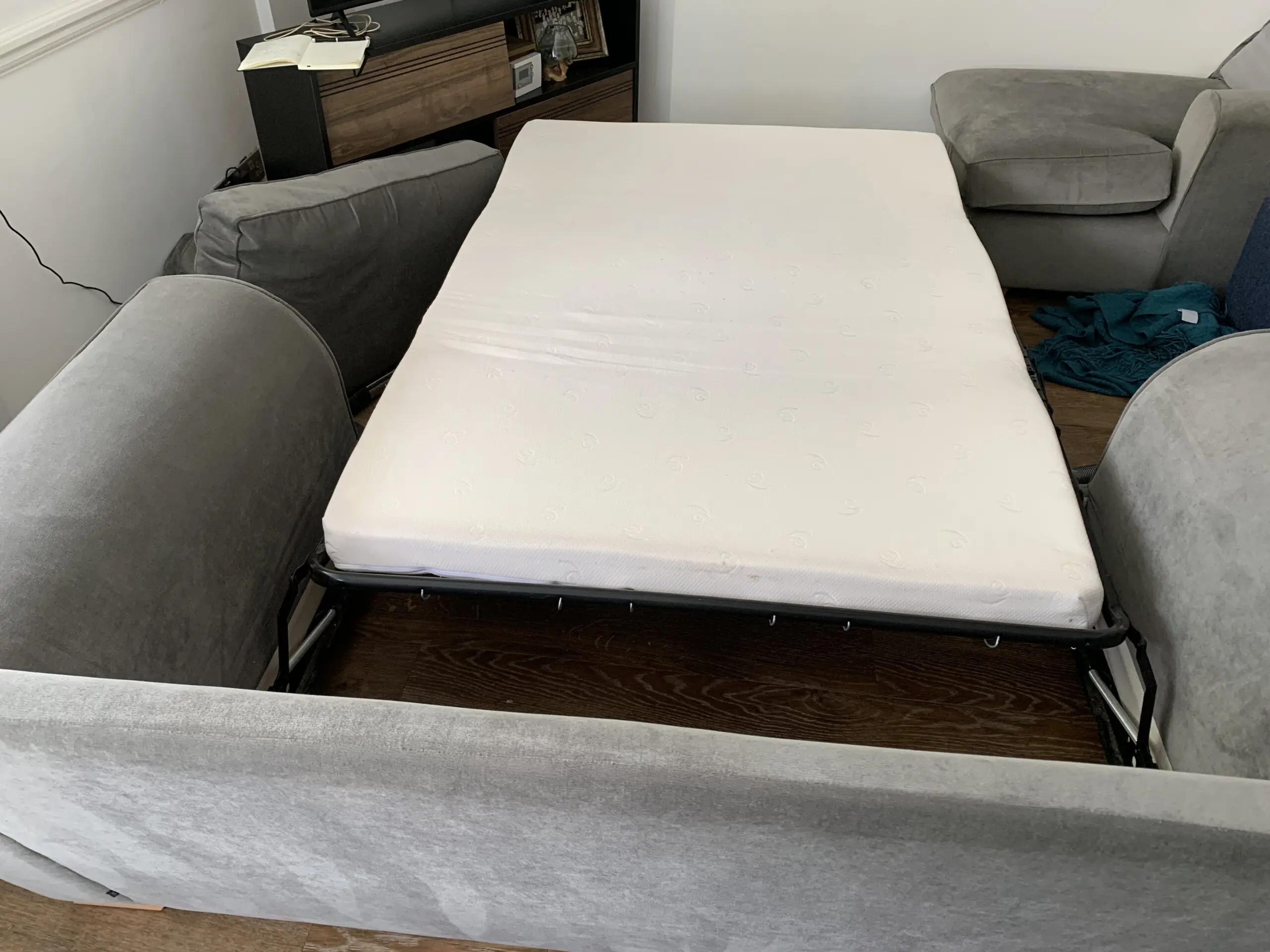 2 seater grey sofa bed