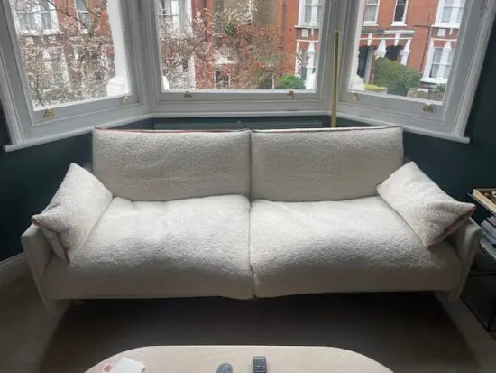 Cozmo Ecru Boucle 3 Seater Sofa