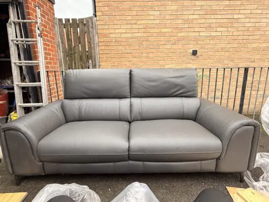 Brand new 2&3 seater grey Italian leather sofas