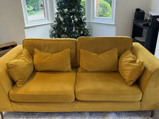 DFS Lorenzo Sofa - velvet mustard / yellow (worth £899!)