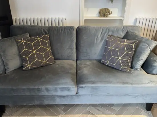 BRAND NEW - Daals Grey Velvet Sofa Set (worth £748!)