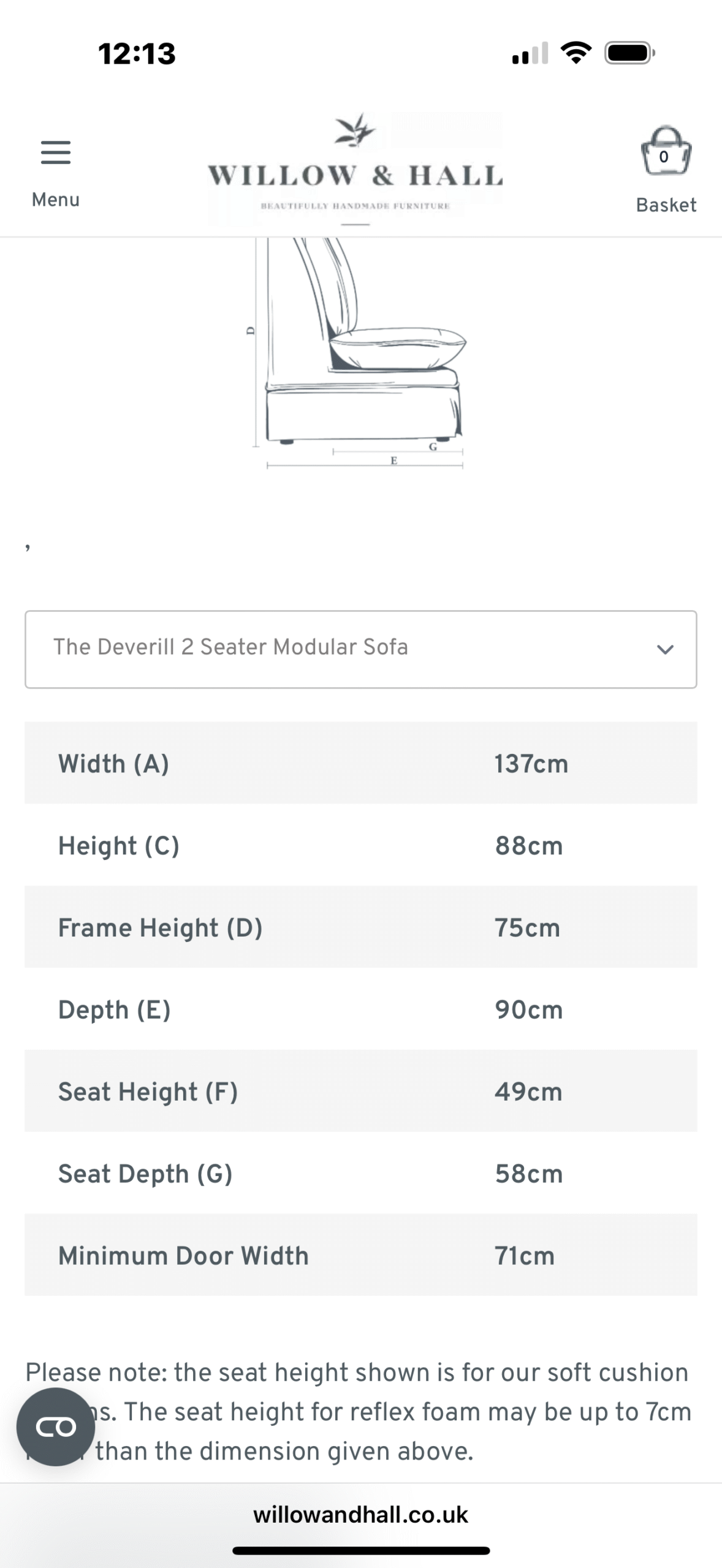 Costume made and almost new sofa bed from Willow & Hall