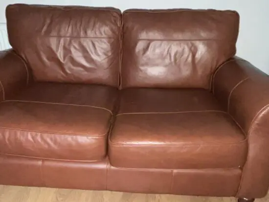 John Lewis Brown Leather 2 Seater Sofa