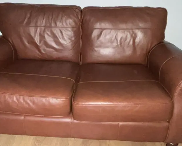 John Lewis Brown Leather 2 Seater Sofa