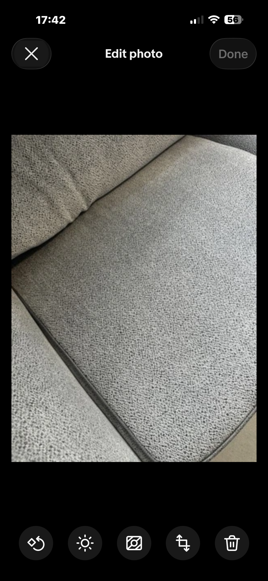 Grey 2 seat sofa & footstool