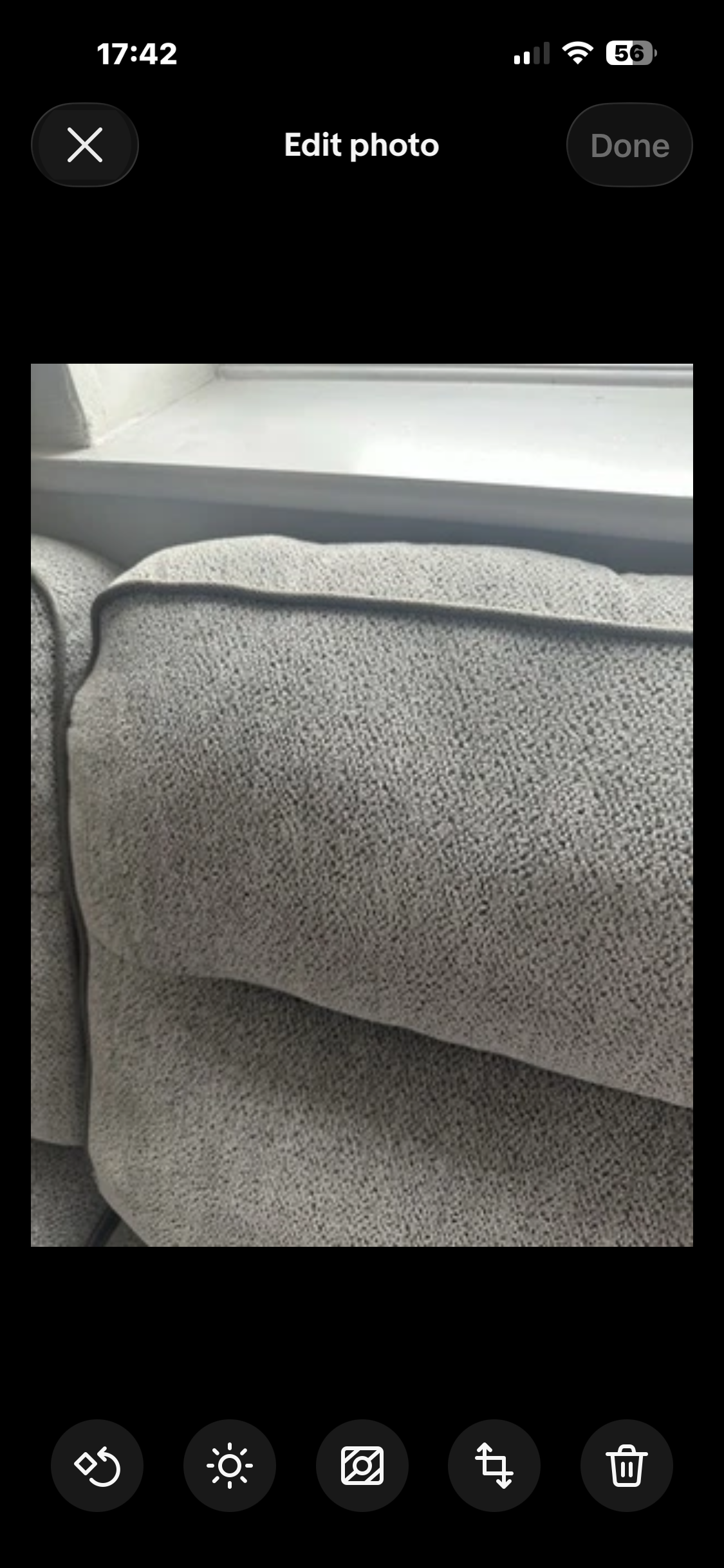 Grey 2 seat sofa & footstool