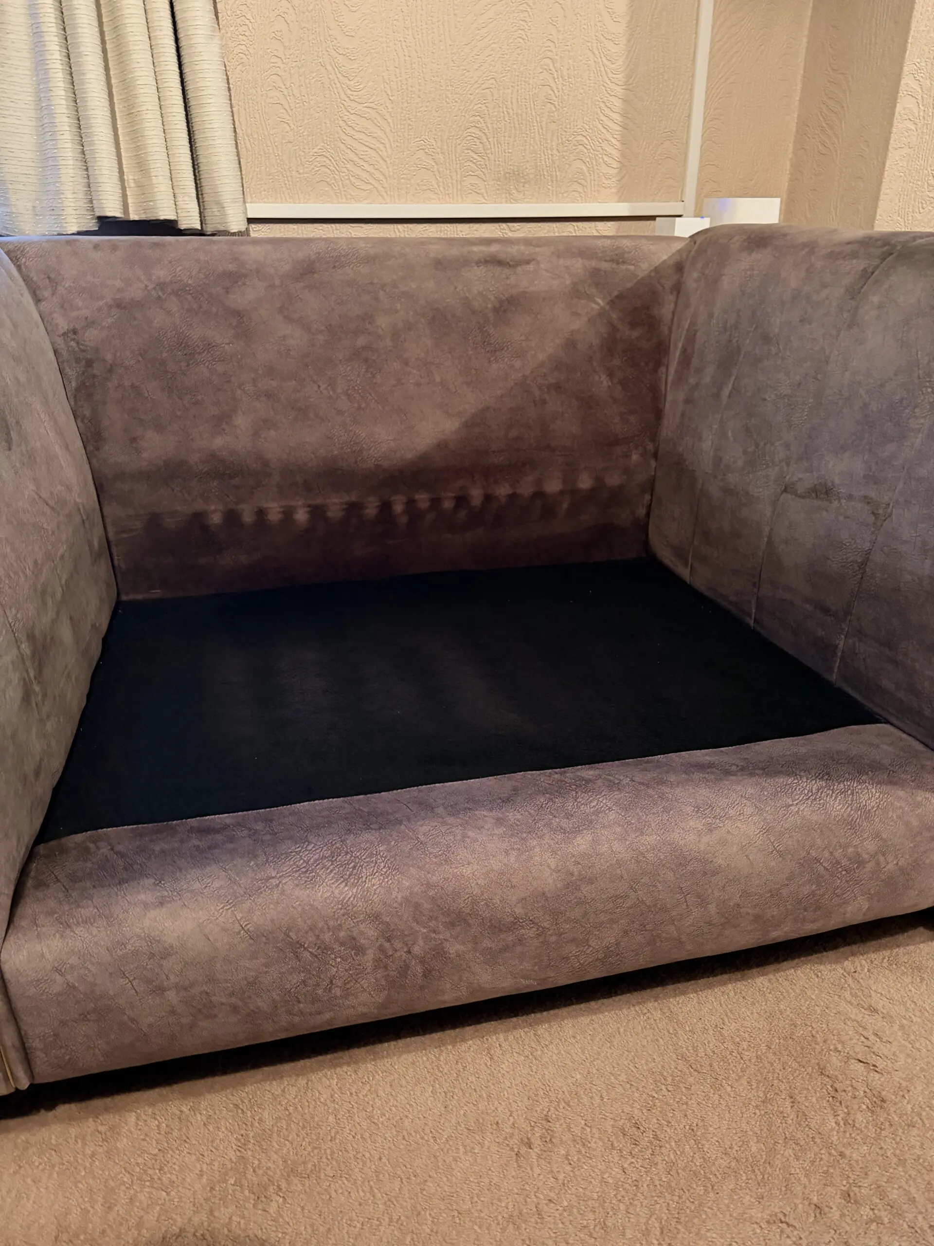 Furniture Village + Dapple Chocolate-Tri + Mariah Classic Back Fabric + Snuggler Chair