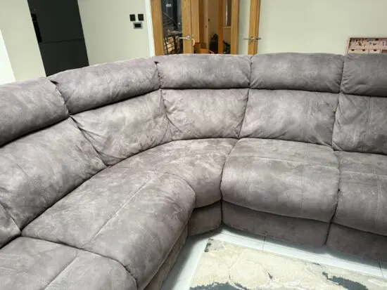 Brown / grey corner suite sofa