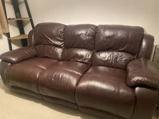 DFS brown recliner sofa set (3 seater and chair)