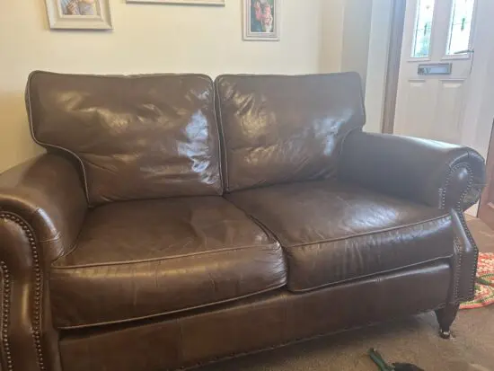 Hepburn 2 Seater Aniline Leather Sofa.