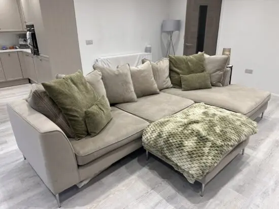 Barker&Stonehouse Beige Conza L shape suite with moveable Stool