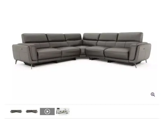 DFS San Antonio steel grey corner reclining sofa