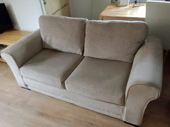 2 seater mink/beige sofa bed