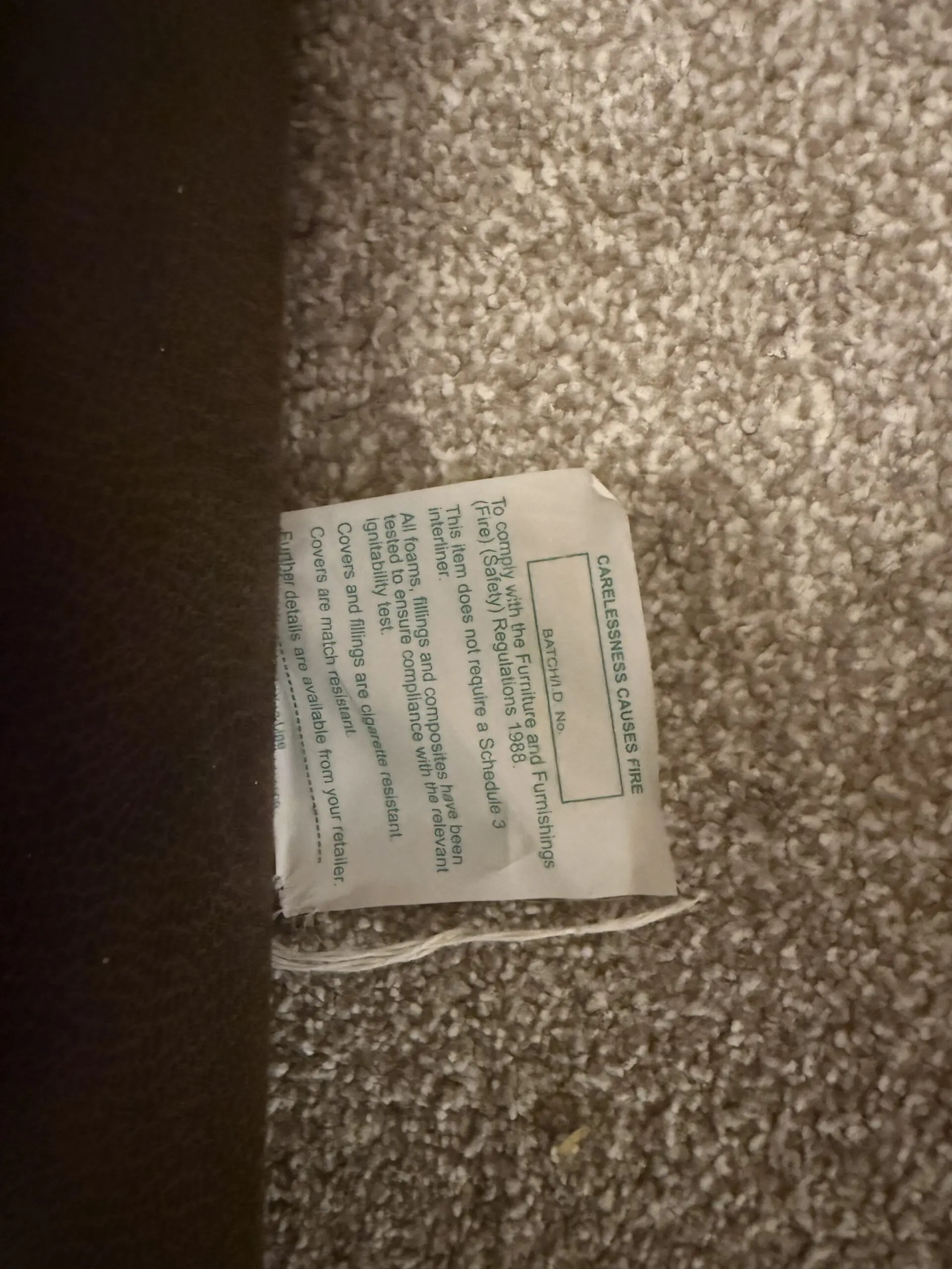 DFS light brown corduroy sofas with dark brown faux leather trim