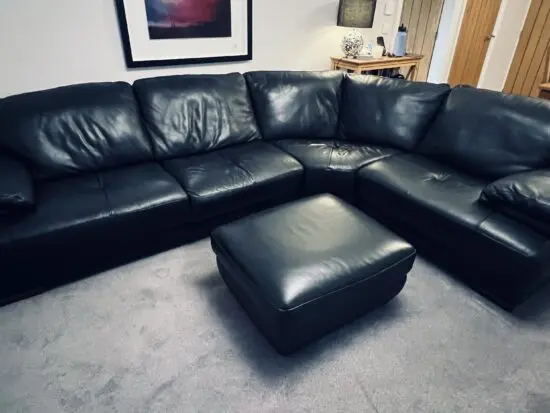 Natuzzi Editions Black corner sofa