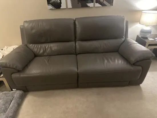 Dfs 'falcon' sofas grey leather