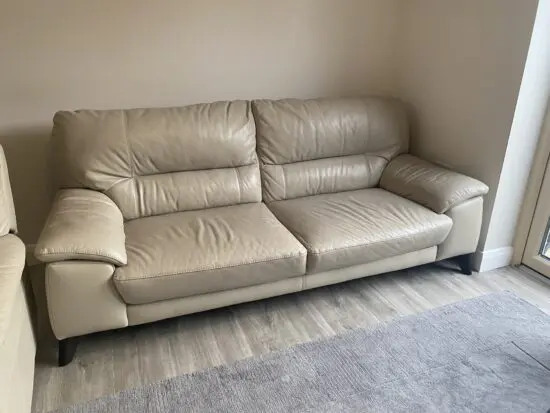 Real leather dfs 3 seater sofa