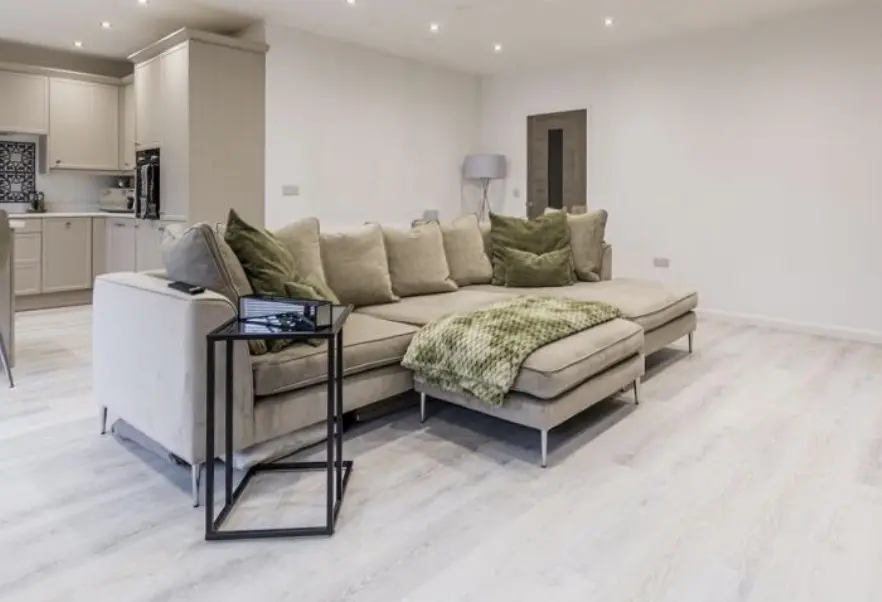 Barker&Stonehouse Beige Conza L shape suite with moveable Stool