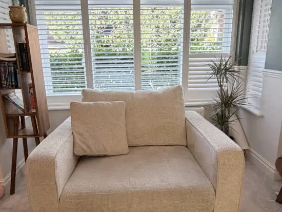 Dunelm Carson Chunky Chenille Snuggle Sofa, whitesand colour