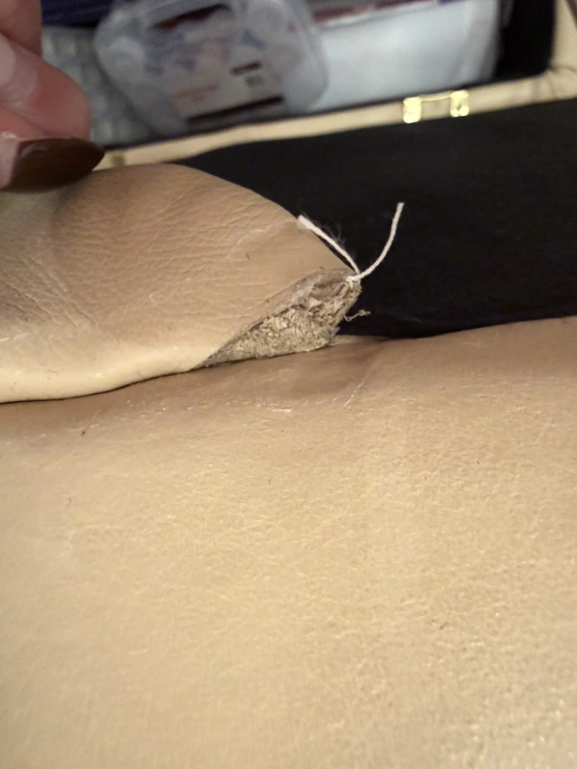 2&3 Beige leather sofas with matching foot stool