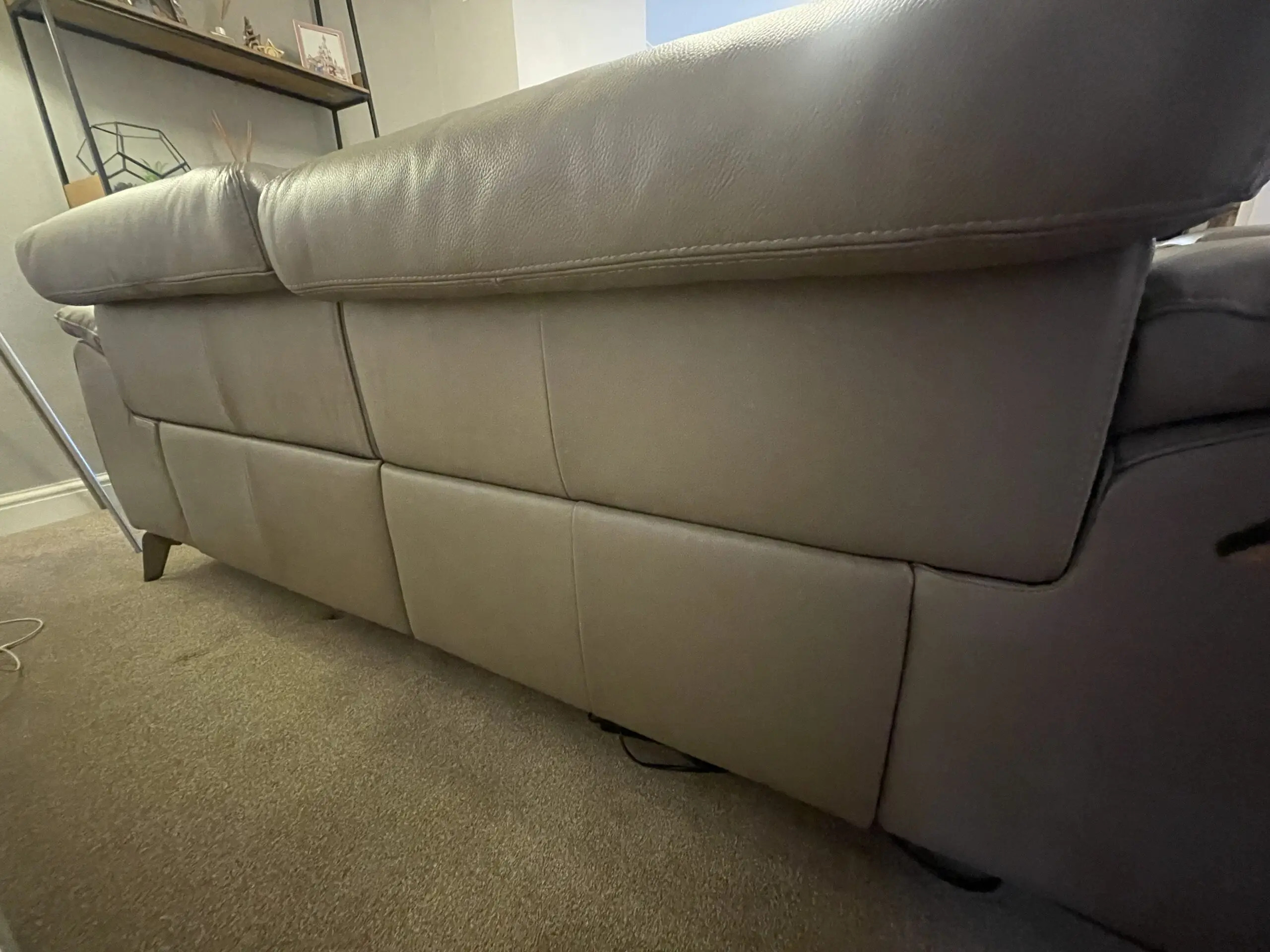 DFS Caldo Power Sofa Granite leather two two seater sofas excellent condition no rips or tears.