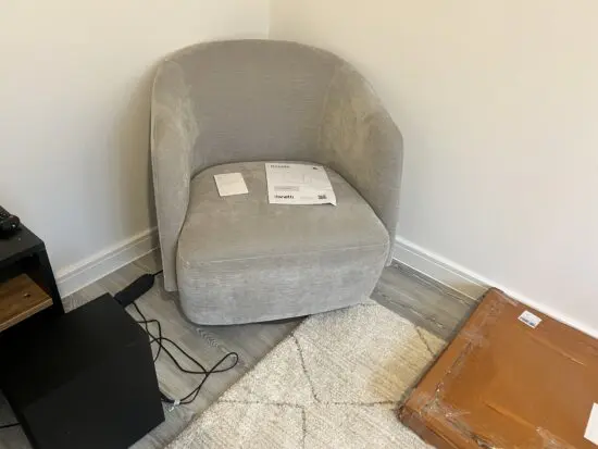 Dinetti Natalia Light grey chenille Swivel Chair