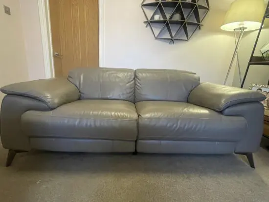 DFS Caldo Power Sofa Granite leather two two seater sofas excellent condition no rips or tears.