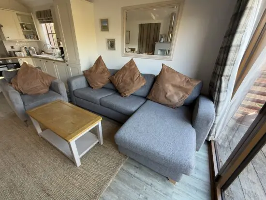 Grey House Beautiful DFS Layla Left Hand Facing Corner Sofa Supreme Sofa Bed £1499