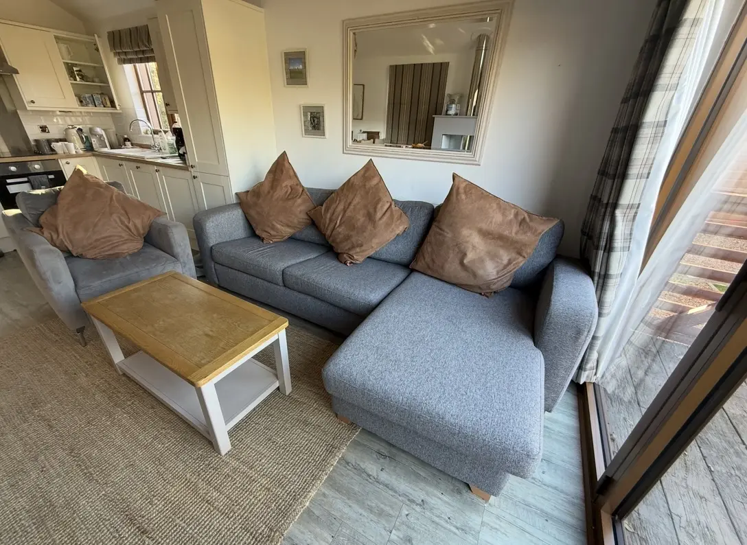 Grey House Beautiful DFS Layla Left Hand Facing Corner Sofa Supreme Sofa Bed £1499