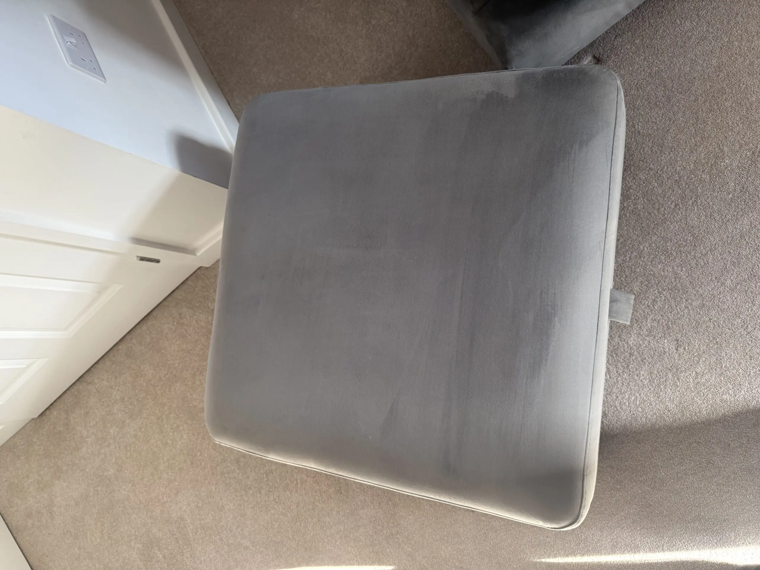 Dwell Lugano Velvet 3 Seater Sofa and Ottoman Footstool