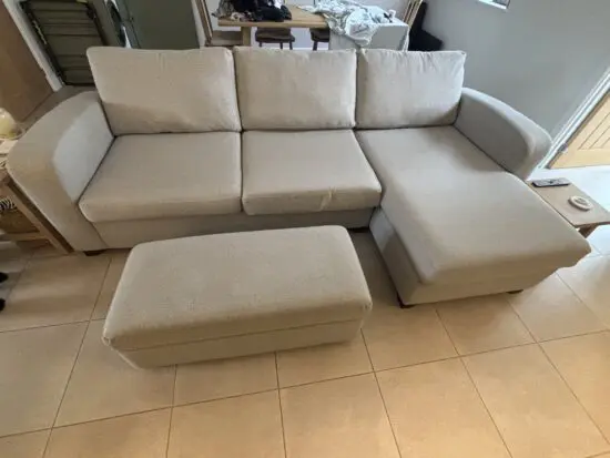 DFS Layla L shape sofa and footstool