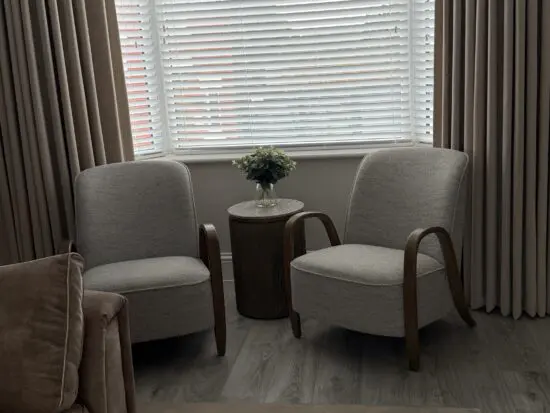 Next Tweedy Weave Dove Grey Hensley Wooden Accent Chair