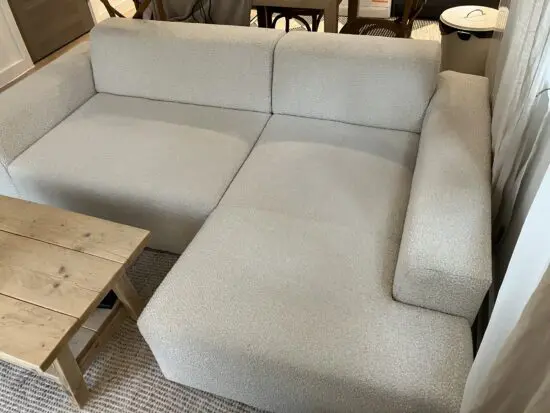 Sofa - Zeus Corner Sofa from M Sofas (pearl conti boucle fabric)