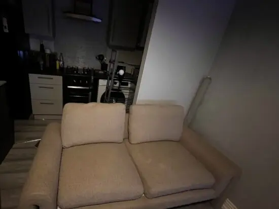 Daals taupe boucle curved 2-seater sofa