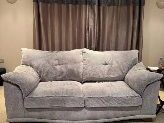 Grey SCS 3 seat sofa and chair